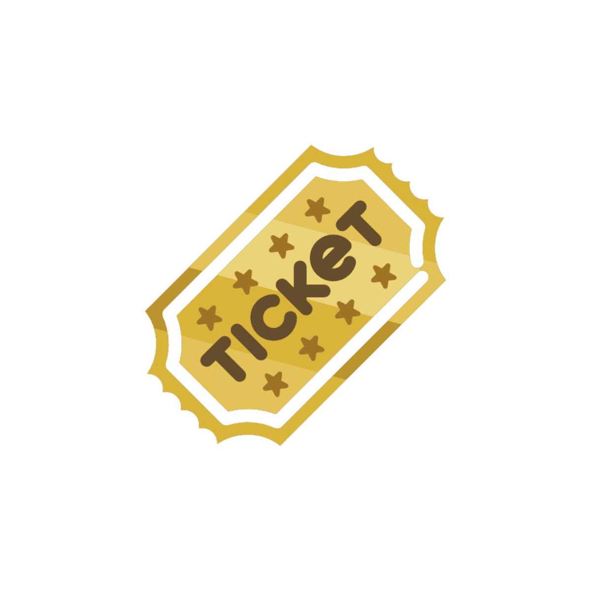 Golden event ticket icon for Berlin pub crawl and VIP club entry